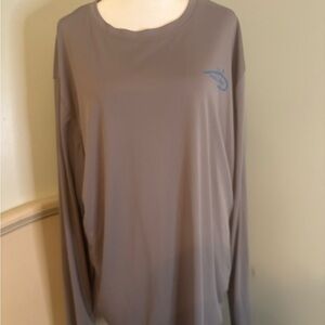 Gray Long Sleeve Shirt with Blue Logo